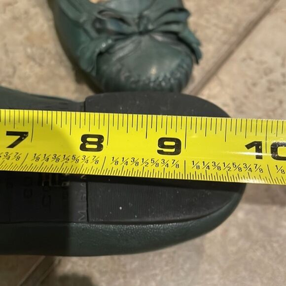 SOLD Gianni Bini Leighton Green Leather Flats Shoes Womens Size 8 Moc Toe - Picture 14 of 16